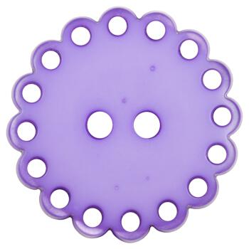 Kunststoffknopf mit Zierrand in Violett