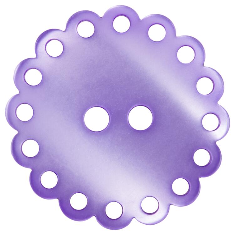 Kunststoffknopf mit Zierrand in Violett 20mm