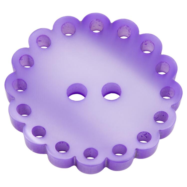 Kunststoffknopf mit Zierrand in Violett 25mm