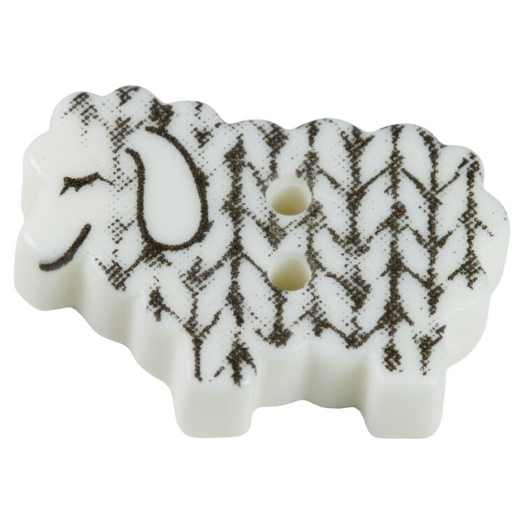 Kinderknopf - niedliches Schaf in Weiß 18mm