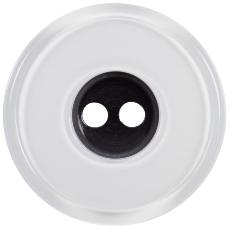 Designerknopf aus Kunststoff mit drei Schichten - schwarz, weiß, transparent 18mm