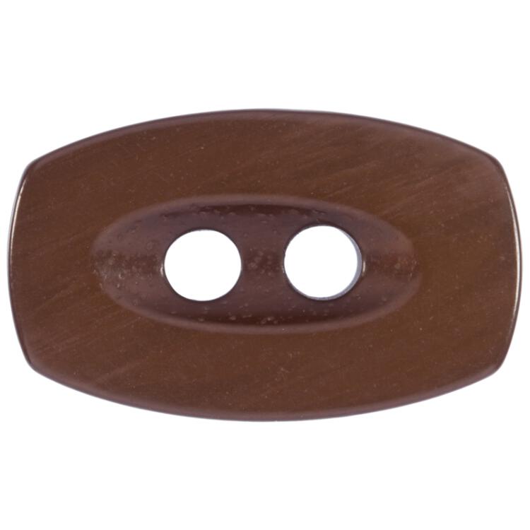 Kunststoffknopf ovale Form in Perlmuttoptik Braun 18mm
