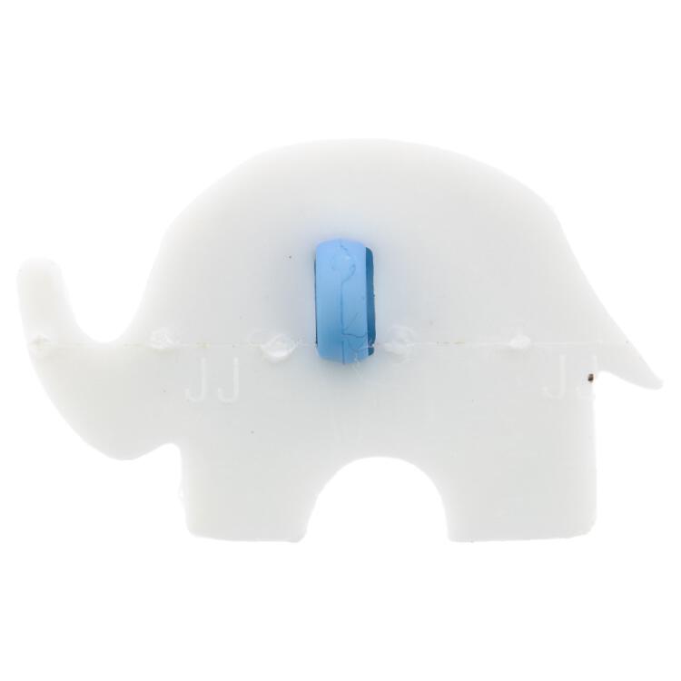 Kinderknopf - blauer Elefant karriert 28mm