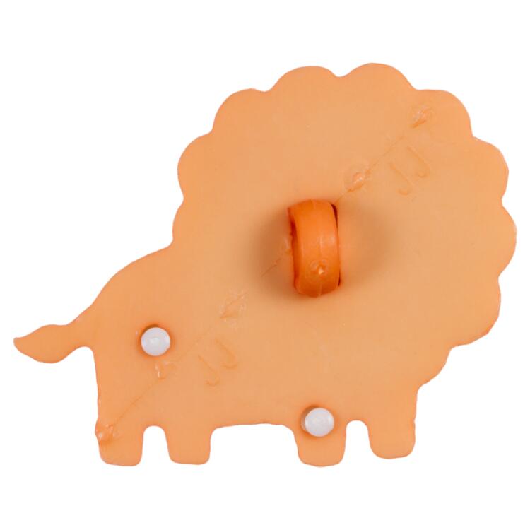 Kinderknopf - karierter Löwe in Orange 28mm