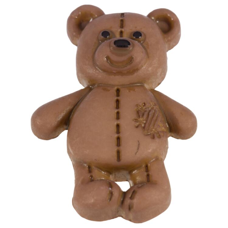 Kinderknopf - brauner Teddybär 28mm