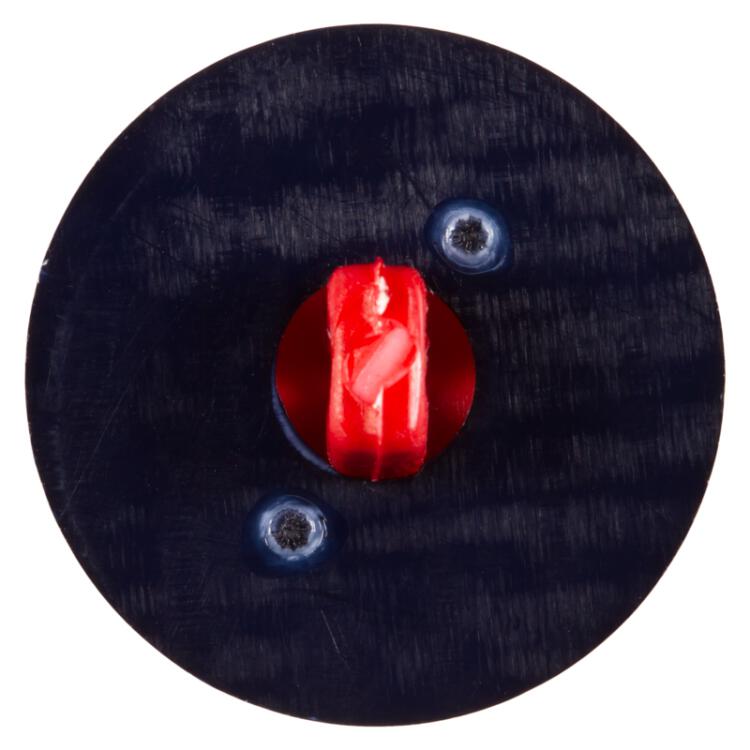 Maritimer Knopf aus Kunststoff in Marineblau mit rotem Punkt