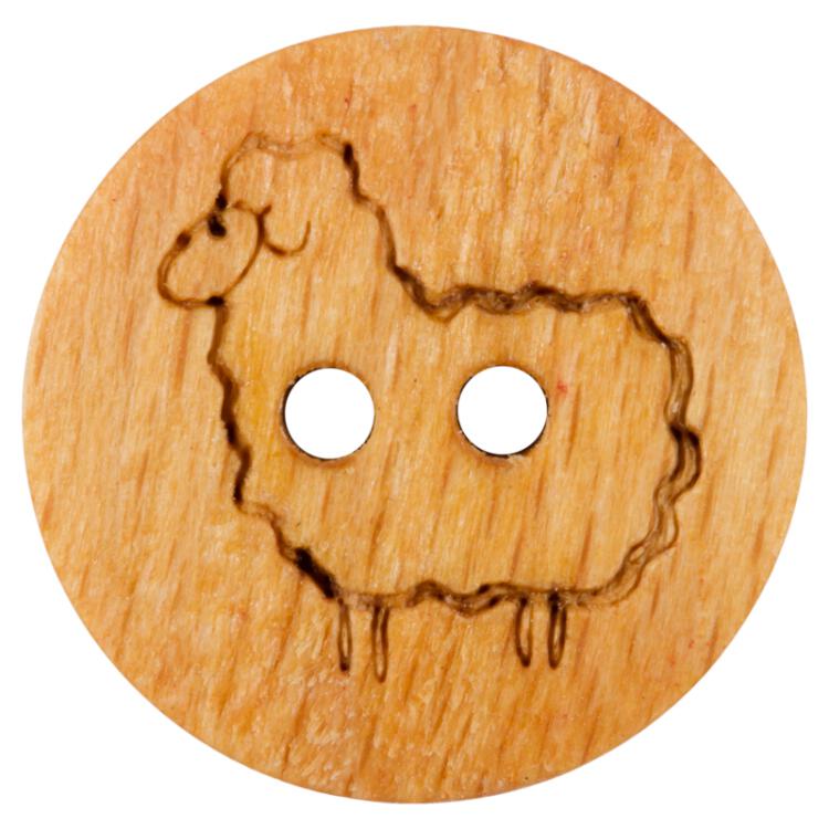 Kinderknopf - Holzknopf mit Schaf-Motiv