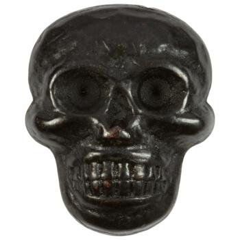 Totenkopf Knopf (Skull) aus Metall in Schwarz in Schädelform