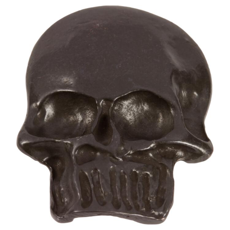 Totenkopf Knopf (Skull) aus Metall in Schädelform schwarz 30mm