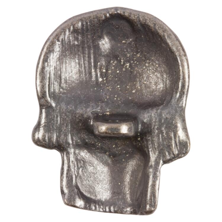 Totenkopf Knopf (Skull) aus Metall in Schädelform grau 30mm