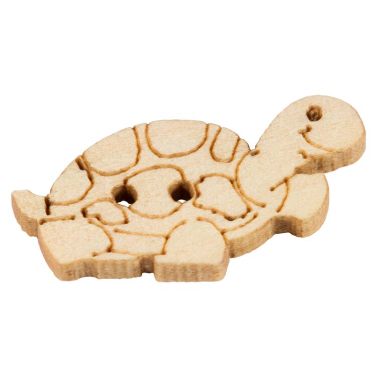 Kinderknopf - Schildkröte aus echtem Holz