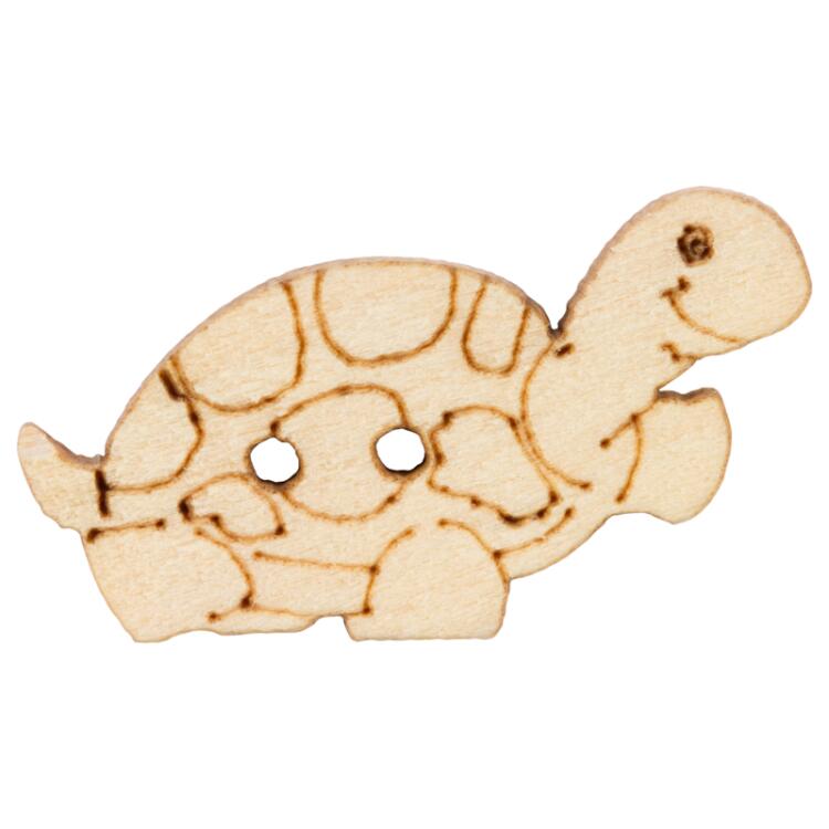 Kinderknopf - Schildkröte aus echtem Holz 25mm