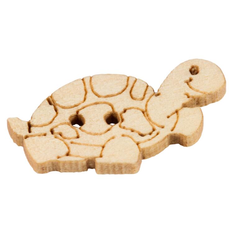Kinderknopf - Schildkröte aus echtem Holz 25mm
