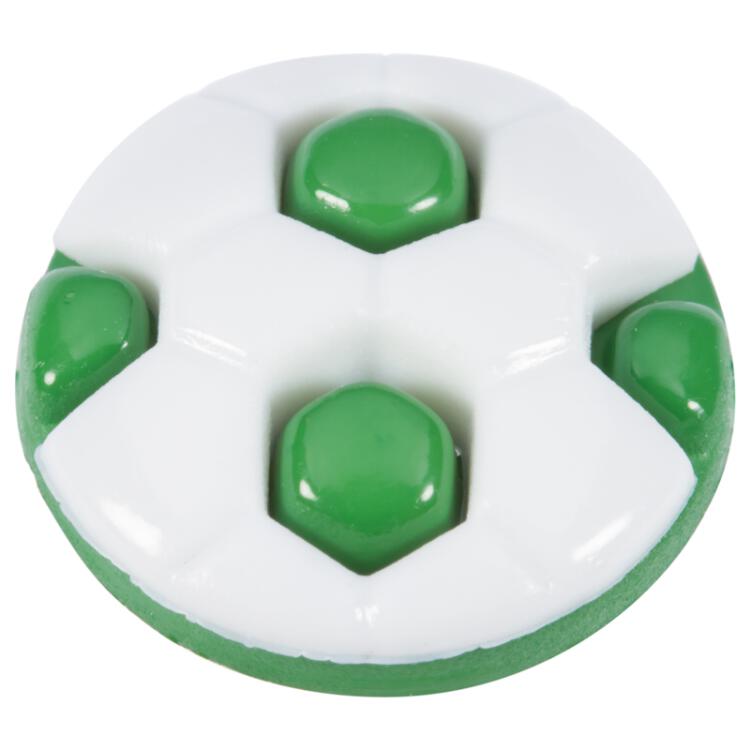 Kinderknopf - Fußball in Grün-Weiß 13mm