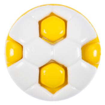 Kinderknopf - Fußball in Gelb-Weiß