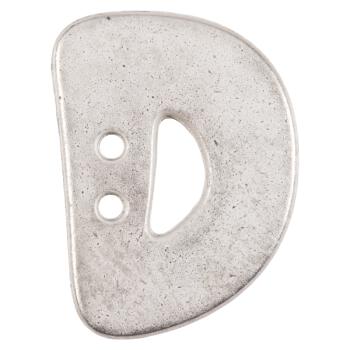 Buchstabenknopf "D" in Silber (Metalloptik), 18mm