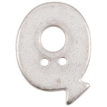Buchstabenknopf Q in Silber (Metalloptik), 18mm