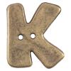 Buchstabenknopf "K" in Messing (Metalloptik), 18mm