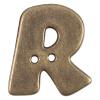 Buchstabenknopf "R" in Messing (Metalloptik), 18mm