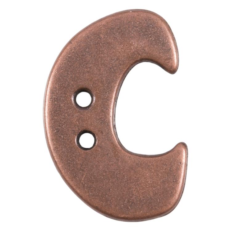 Buchstabenknopf "C" in Kupfer (Metalloptik), 18mm