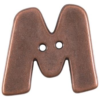 Buchstabenknopf M in Kupfer (Metalloptik), 18mm
