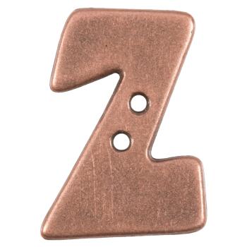 Buchstabenknopf "Z" in Kupfer (Metalloptik), 18mm