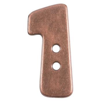 Zahlenknopf "1" in Kupfer (Metalloptik), 18mm