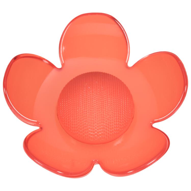 Zierknopf aus Kunststoff in Blumenform, rot 20mm