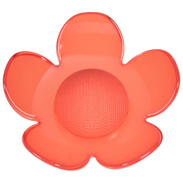 Zierknopf aus Kunststoff in Blumenform, rot 30mm