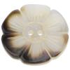 Perlmuttknopf aus hochwertiger Muschel in Blumenform braun-weiß