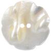 Perlmuttknopf aus hochwertiger Muschel in Blumenform braun-weiß