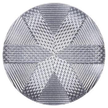 Kunststoffknopf in Metall-Grau mit Schleifchenmuster