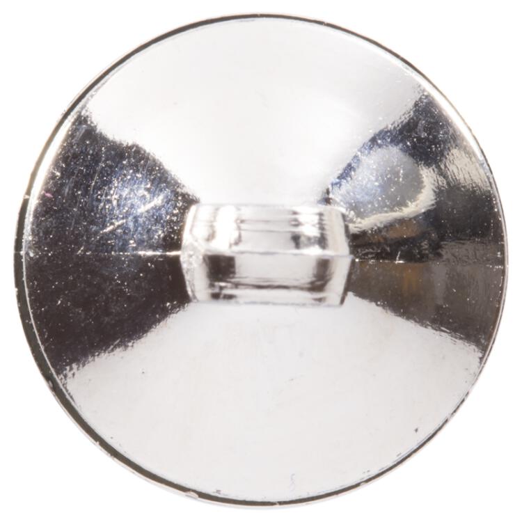 Kunststoffknopf in Silber mit Zierrand und schwarzer Füllung in der Mitte