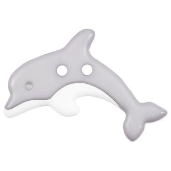 Kinderknopf - Delfin Flipper in Grau