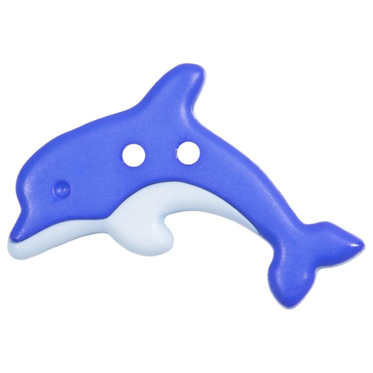 Kinderknopf - Delfin "Flipper" in Blau 30mm