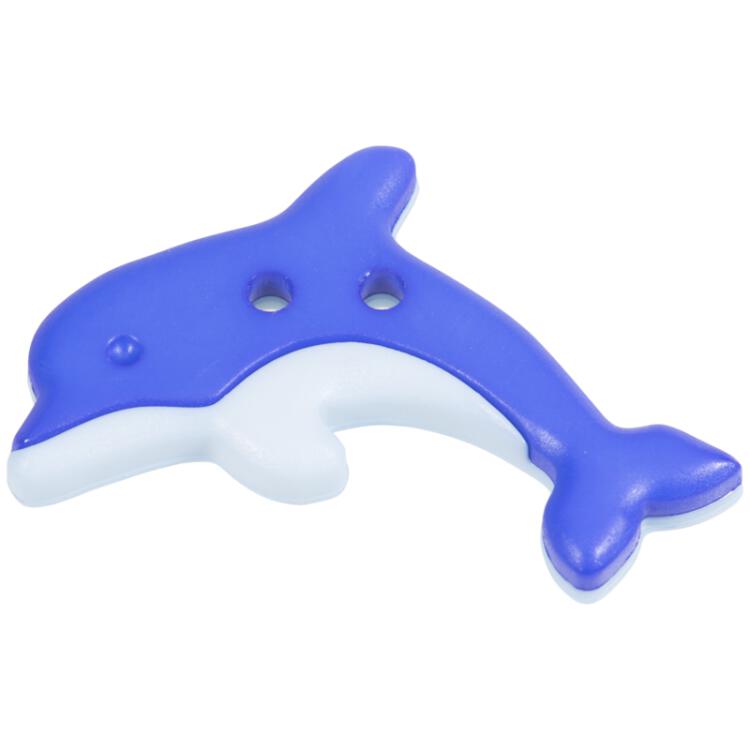 Kinderknopf - Delfin "Flipper" in Blau 30mm