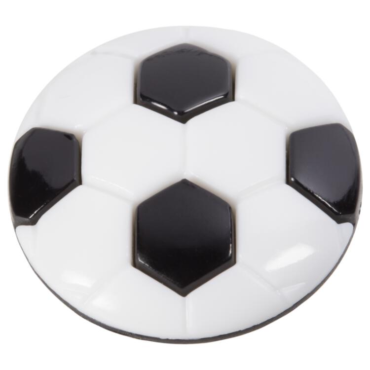 Kinderknopf - Fussballknopf in Schwarz-Weiß 13mm