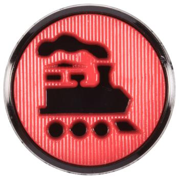 Kinderknopf - Dampflokomotive in Schwarz-Rot