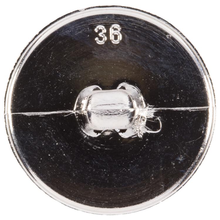 Kunststoffknopf in Silber (Metalloptik) mit feinem Muster