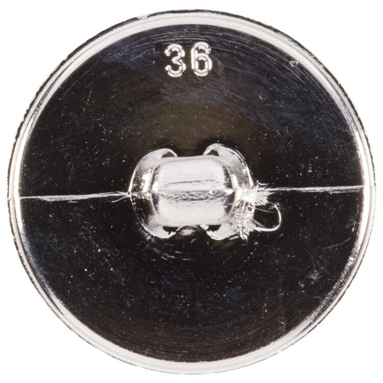 Kunststoffknopf in Silber (Metalloptik) mit feinem Muster 10mm