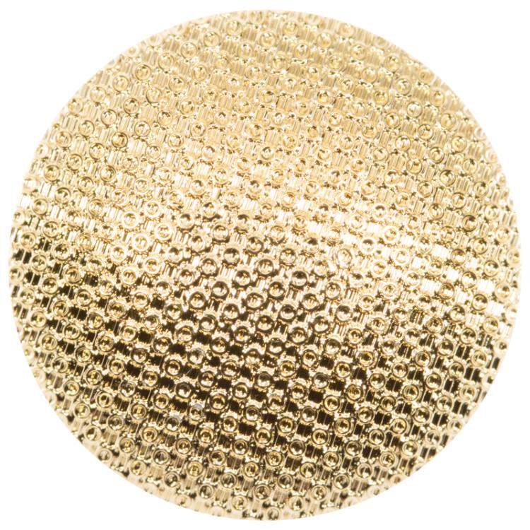 Kunststoffknopf in Gold (Metalloptik) mit feinem Muster 10mm