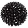 Zierknopf in Schwarz bestickt mit schwarzen Perlen