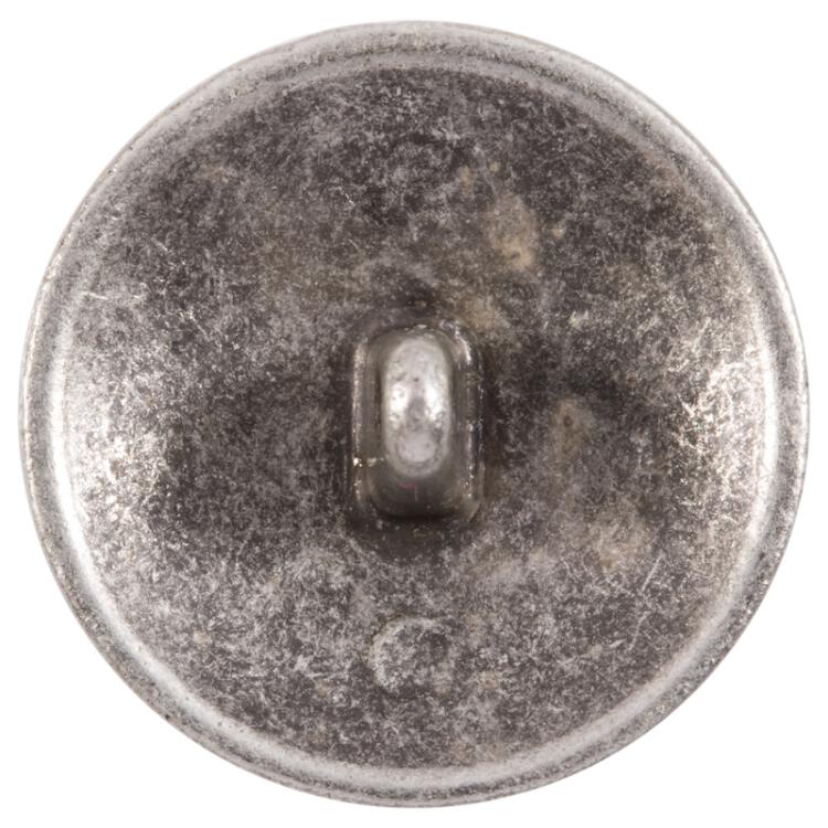 Metallknopf in Altsilber mit feinem Ziermuster 15mm