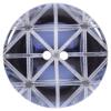 Zierknopf aus Kunststoff transparent mit 3D-Effekt und Hintergrund in Blau