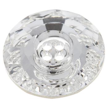 Swarovski Knopf aus geschliffenem Kristallglas Crystal, rund, 4-Loch