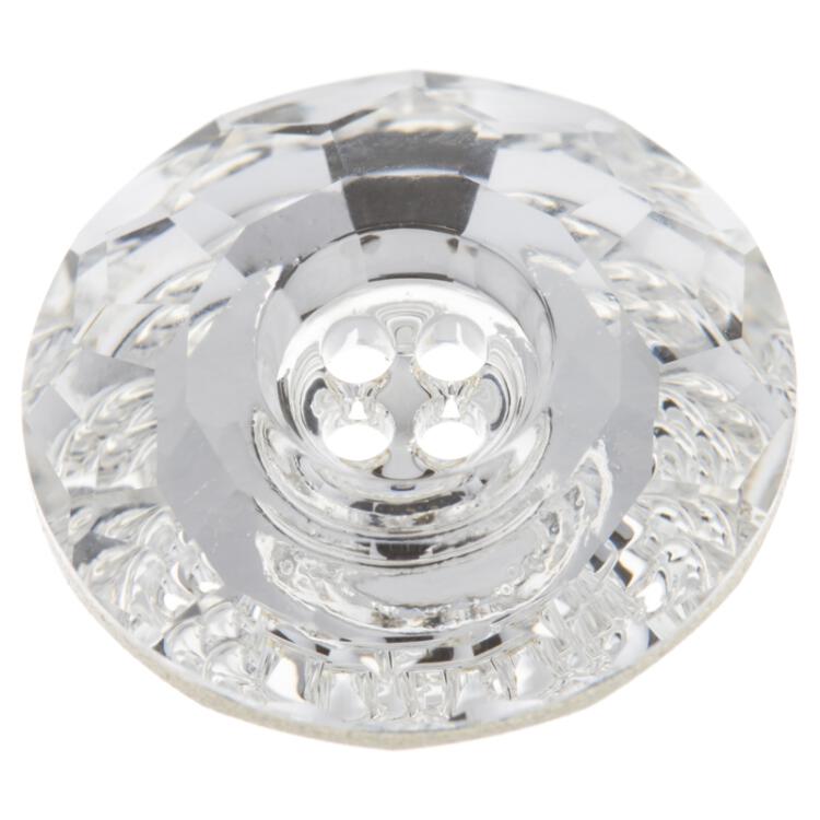 Swarovski Knopf aus geschliffenem Kristallglas Crystal, rund, 4-Loch 18mm