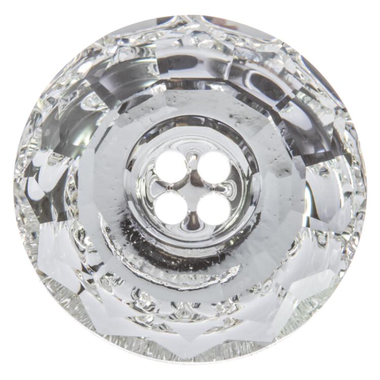 Swarovski Knopf aus geschliffenem Kristallglas Crystal, rund, 4-Loch 18mm