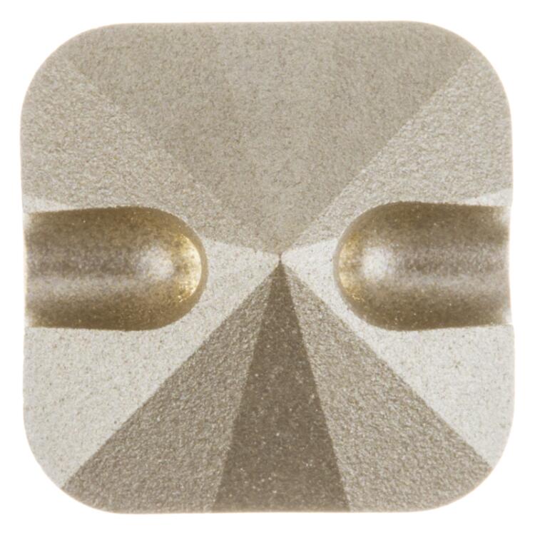 Swarovski Knopf aus geschliffenem Kristallglas Crystal, quadratisch, Öse 15mm