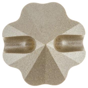 Swarovski Knopf aus geschliffenem Kristallglas Crystal, Kleeblatt-Form, Öse