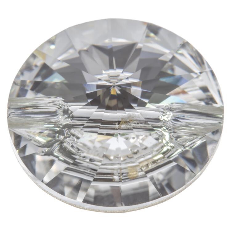 Swarovski Knopf aus geschliffenem Kristallglas Crystal, rund , Öse 10mm
